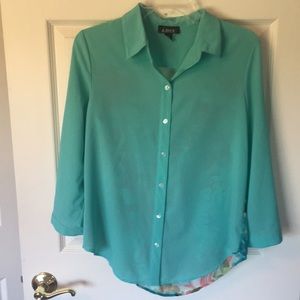 Mint and Flowery Dress Shirt